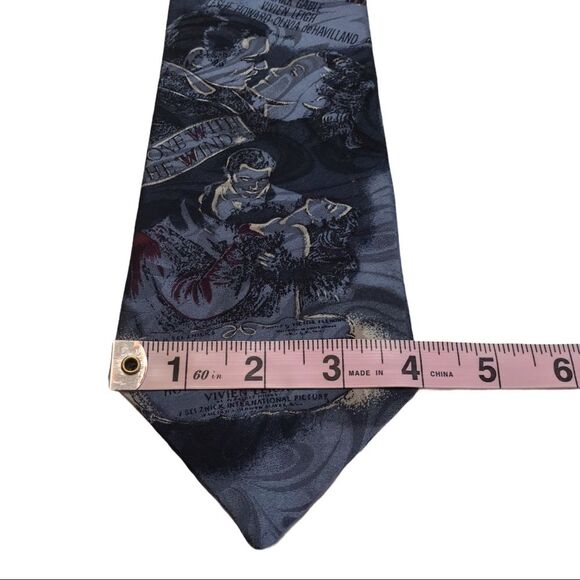 Vintage Gone With The Wind Silk Tie Movie Memorabilia Collectible Blue - Picture 10 of 11
